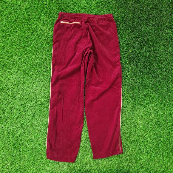 Vintage 70s MOD High-Waist Corduroy Pants 28x27 Burgundy - Picture 2 of 16